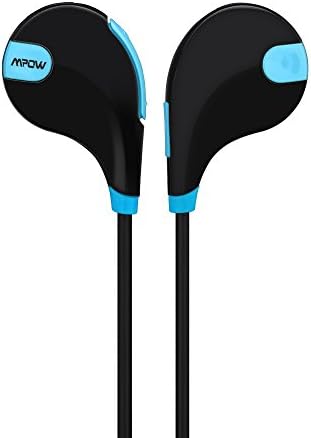 Mpow Swift Bluetooth 4.0 Wireless Sport Headphones Sweatproof Running Gym Exercise Bluetooth Stereo Earbuds Earphones Car Hands-free Calling Headsets with Microphone and High-fidelity Stereo Sound via apt-X for iPhone 6 6 plus 5S 4S Galaxy S6 S5 and iOS android Smartphones (Cool Black)