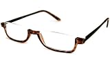 NVU Eyewear Half Readers (Men) Reading Glasses - Prospect Demi Brown