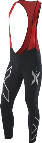 2XU Men's Compression Cycle Bib Tights, Black/Red, Small On Sale