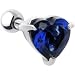 Sterling Silver 925 Sapphire Cubic Zirconia HEART Cartilage Earring