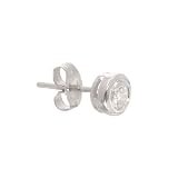 9ct White Gold 0.12ct Mens Single Diamond Rub Over Earring