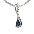 14K White Gold Sapphire and Diamond Pendant