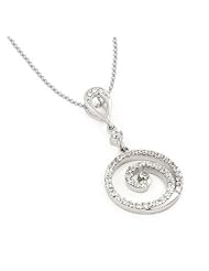 Silver Necklace With Cz Spiro Shape Pendants