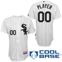 MLB Men's Chicago White Sox Authentic Coolbase Jersey Personalized (White/Black Pinstripe, 48/X-Large)