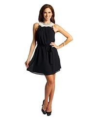 Cocktail Beaded Lace Chiffon/Polyester Little Black Dress/Party Dress/Wedding Dress  With a Ribbon  and a Sash 