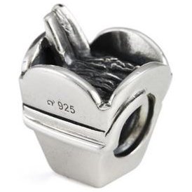 OHM Sterling Silver Chinese Take Out Box Bead fits European Charm Bracelet