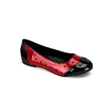 Funtasma by Pleaser Women's Ladybug-18 Flat,Black/Red Patent,9 M US