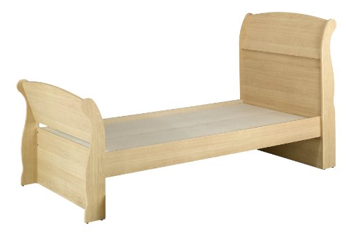 Nexera Alegria Twin Size Sleigh Bed, Natural Maple, 43.125