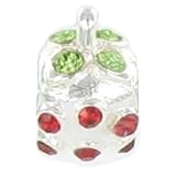 Quiges Sterling Silver CZ apple Bead for Pandora/Troll/Chamilia etc necklaces and bracelets