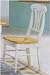 Set Of 2 Natural Wood Seat & White Finish Lyre Back Style Dining Chairs