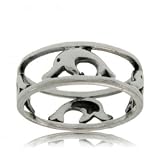 Sterling Silver Jumping Dolphin Ring Ladies