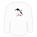 Long Sleeve T-shirt with cartoons, penguin, skier, cartoon, bird, animal, skiing Large White