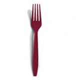Solid Burgundy Plastic Forks