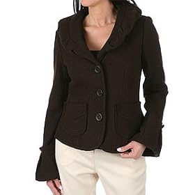 Atelier Ruffle Neck Boiled Wool Jacket by Atelier