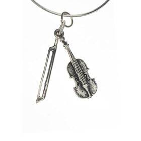 Buy Sterling Silver Violin Pendant with Snake Chain made by SilverBin now!