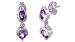 Oval Cut Amethyst Drop Earrings Sterling Silver