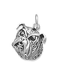 Sterling Silver Bulldog Face Charm