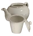 3 Cup White Porcelain Tea Pot with Infuser - 16 oz Teapot
