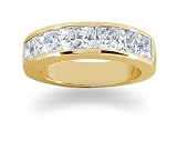 2.10 Princess Cut Channel band in 18k Yellow Gold