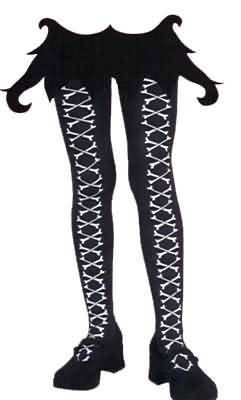 One Size Child - Cross-Bone Laced Pantyhose