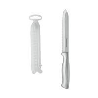 Farberware Stainless Steel 5-Inch Serrated Utility Knife with Clear Sheath