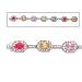 STERLING SILVER MULTI-COLOR C.Z. BRACELET, 7.5"