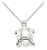 Sterling Silver Animal Turtle Pendant - 19.43X14.52 MM