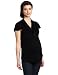 Ripe Maternity Women's Summer Ruffle Knit Blouse, Black, Large