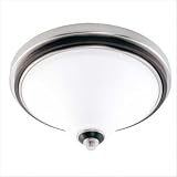 Buy 1 Light Flush Mount Ceiling Fixture - Nickel and Black Satin White Glass - Nuvo... by Nuvo