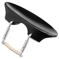 Flat Flesch 1/2 Violin Chinrest - Ebony with Standard Bracket