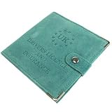 DRIVING LICENCE AND INSURANCE HOLDER IN SUEDE AQUA GREEN'