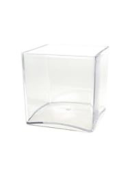 Home: Royal Imports 4"x4" Clear Plastic Square/Cube Acrylic Vase - Candle Holder - Break Resistant - Royal Imports