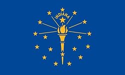 Valley Forge Nylon Indiana State Flag, measures 3-Foot x 5-Foot