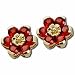 14kt Yellow Gold Floral Garnet Earrings