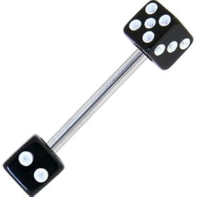 Black DICE Tongue Ring by 