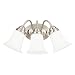 Westinghouse Lighting 6649700 Three-Light Interior Wall Fixture, Brushed Nickel Finish with White Opal Glass