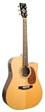 Recording King Classic Series I Dreadnought Acoustic Guitar, Rosewood Back & Sides, Cutaway with Fishman Pickup