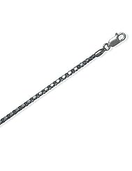 16 Inch Black Rhodium Plated Sterling Silver Popcorn Chain Necklace