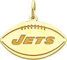 14K Gold NFL New York Jets Football Charm