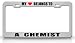 MY HEART BELONGS TO A CHEMIST Occupation Metal Auto License Plate Frame Tag Holder, Chrome/Black