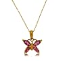 Butterfly Pink Tourmaline Pendant 10K Rose Gold Ladies
