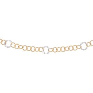 Two Tone Circle Link Chain Bracelet