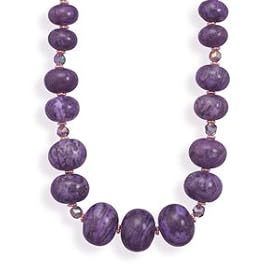 Copper and Purple Agate Necklace by West Coast Jewelry