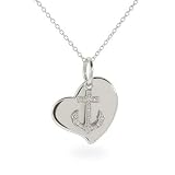 Sterling Silver Anchor Heart Charm Pendant