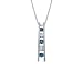 Blue and White Diamond 1/4 Carat (ctw) Journey Pendant in 14K White Gold with Chain
