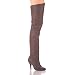 Legend 4 Inch Cute Pull On Thigh Boot With Elasticated Gusset Brown Leather High Heel Boot Pleaser