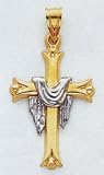 14kt Two-Tone Gold Cross with Robe - M1853