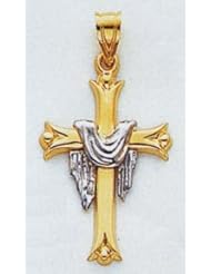 14kt Two-Tone Gold Cross with Robe - M1853