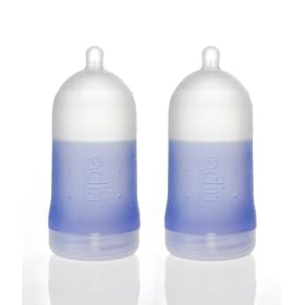 Adiri BPA Free Natural Nurser Ultimate Bottle Stage 2 Blue, Med Flow (3-6 months) - 2 Pack