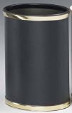 Kraftware 62274 Black Matte with Brass Waste Basket